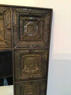 1920 Pressed Metal Tile Wall Mirror