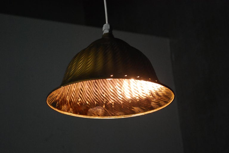 1920 Rare Mercury Xray Shade Golden Pendant Light For Sale at 1stDibs