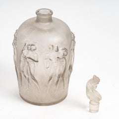 1920 Rene Lalique 12 Douze Figurines Bouchon Figurine Vase Glass & Grey Patina