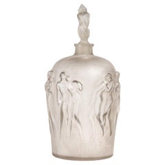 1920 Rene Lalique 12 Douze Figurines Bouchon Figurine Vase Glass & Grey Patina