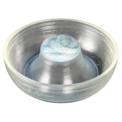 1920 René Lalique - Ashtray Pintray Serpent Snake Opalescent Glass Blue Patina