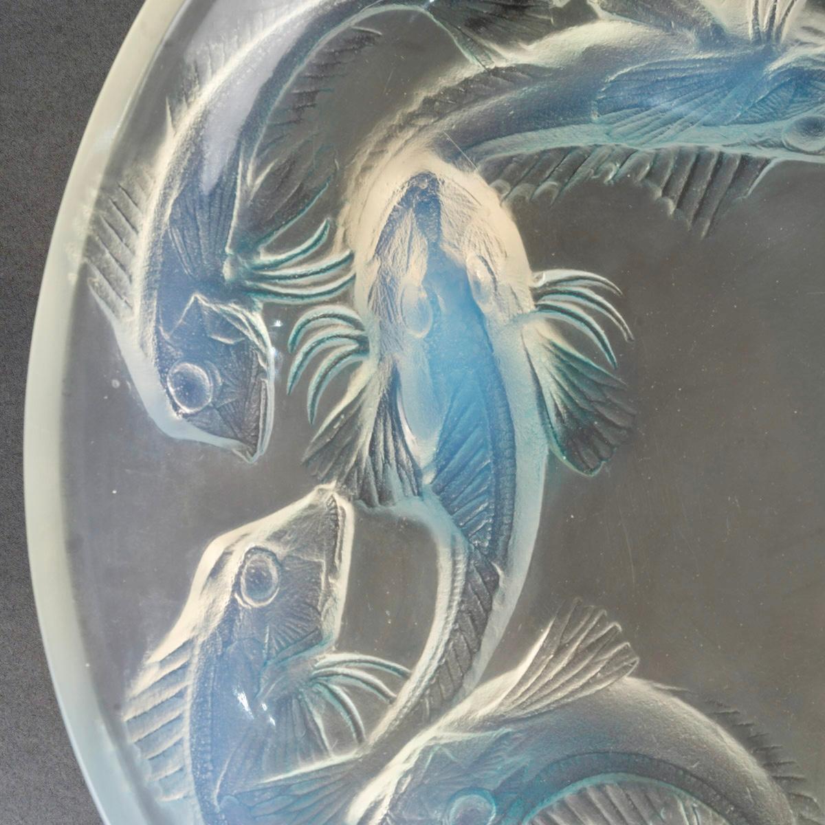 Art déco 1920 René Lalique Bol Martigues Poissons Verre opalescent en vente