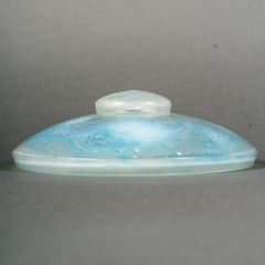 1920 Rene Lalique Inkwell Mures Blackberries Opalescent Glass with blue Patina