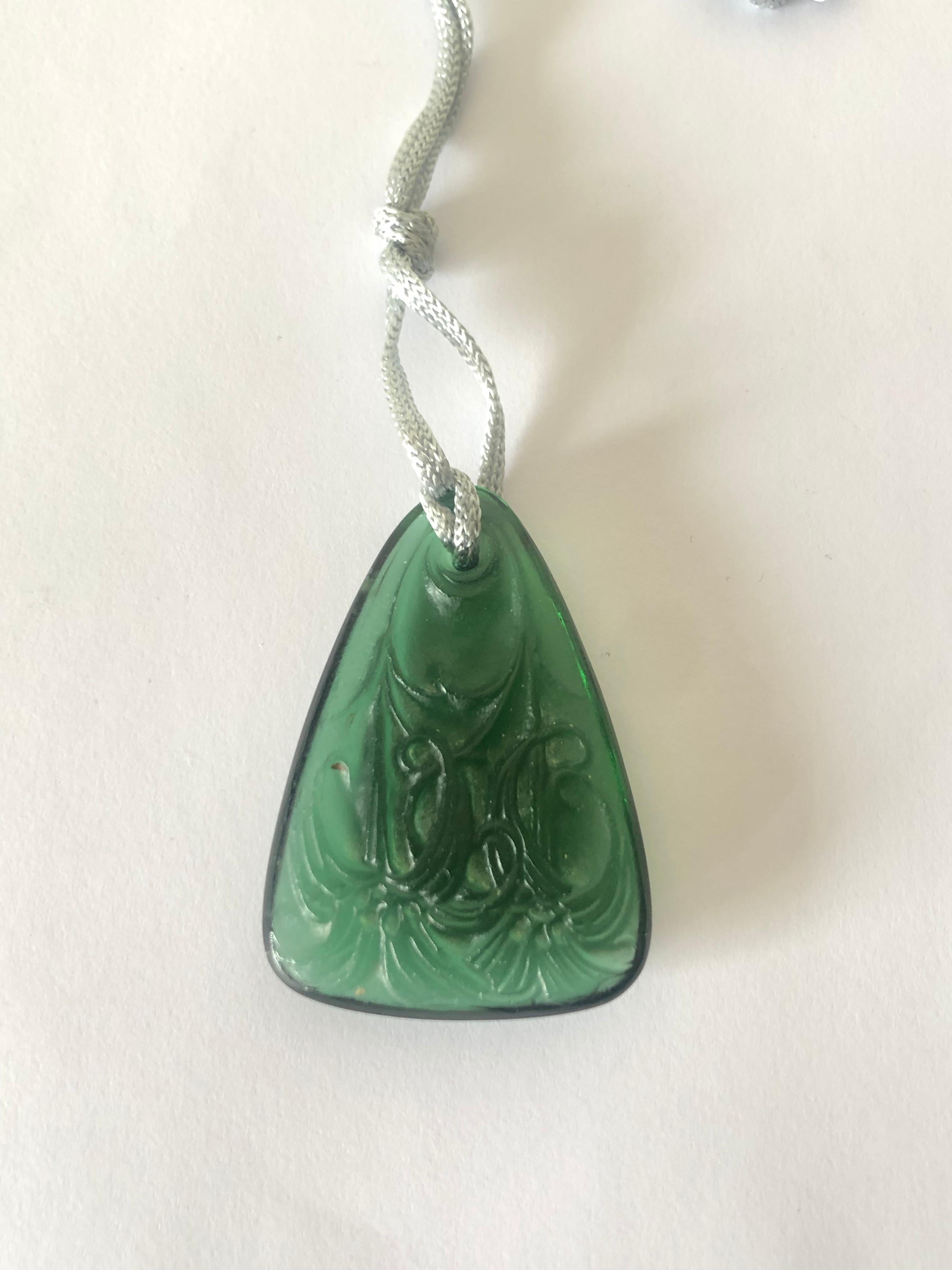 Art Deco 1920 René Lalique Pendentif Lys Vert Green Lilies Pendant