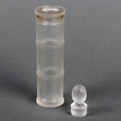 1920 Rene Lalique Perfume Bottle Fleurs Vives Glass for Volnay