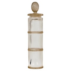 1920 Rene Lalique Perfume Bottle Fleurs Vives Glass with Sepia Patina for Volnay 1920 Rene Lalique Perfume Bottle Fleurs Vives Glass with Sepia Patina for Volnay