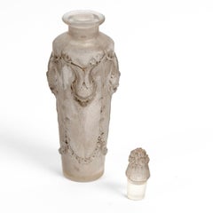 1920 René Lalique Perfume Bottle Pan Satyres Glass with Grey Patina