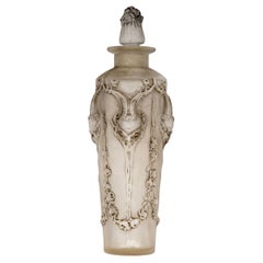 1920 René Lalique Perfume Bottle Pan Satyres Glass with Grey Patina