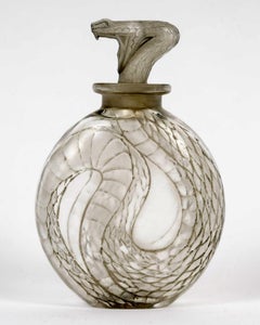 1920 René Lalique - Perfume Bottle Serpent Snake Glass with Grey Patina