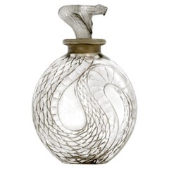 1920 René Lalique - Perfume Bottle Serpent Snake Glass with Grey Patina