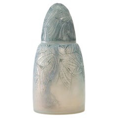 1920 René Lalique, Perfume Burner Papillons Opalescent Glass with Blue Patina