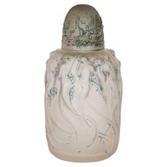 1920 René Lalique - Perfume Burner Sirenes Mermaids Glass With Blue Patina