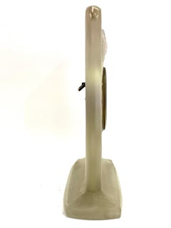 1920 René Lalique Pigeons Clock Grey-Blue Stained Glass Mechanical Movement