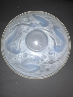 1920 Rene Lalique Quatre Sirenes Inkwell Opalescent Stained Glass - Mermaids