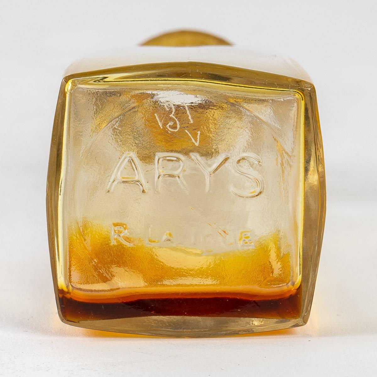 Molded 1920 Rene Lalique Rien que du Bonheur Perfume Bottle Arys Frosted Glass