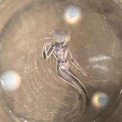 1920 René Lalique Trepied Sirene Three Feet Bowl Opalescent Glass, Mermaid