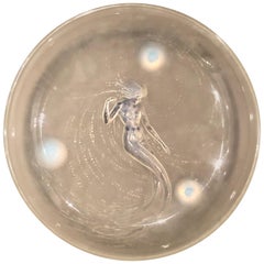 1920 René Lalique Trepied Sirene Three Feet Bowl Opalescent Glass, Mermaid