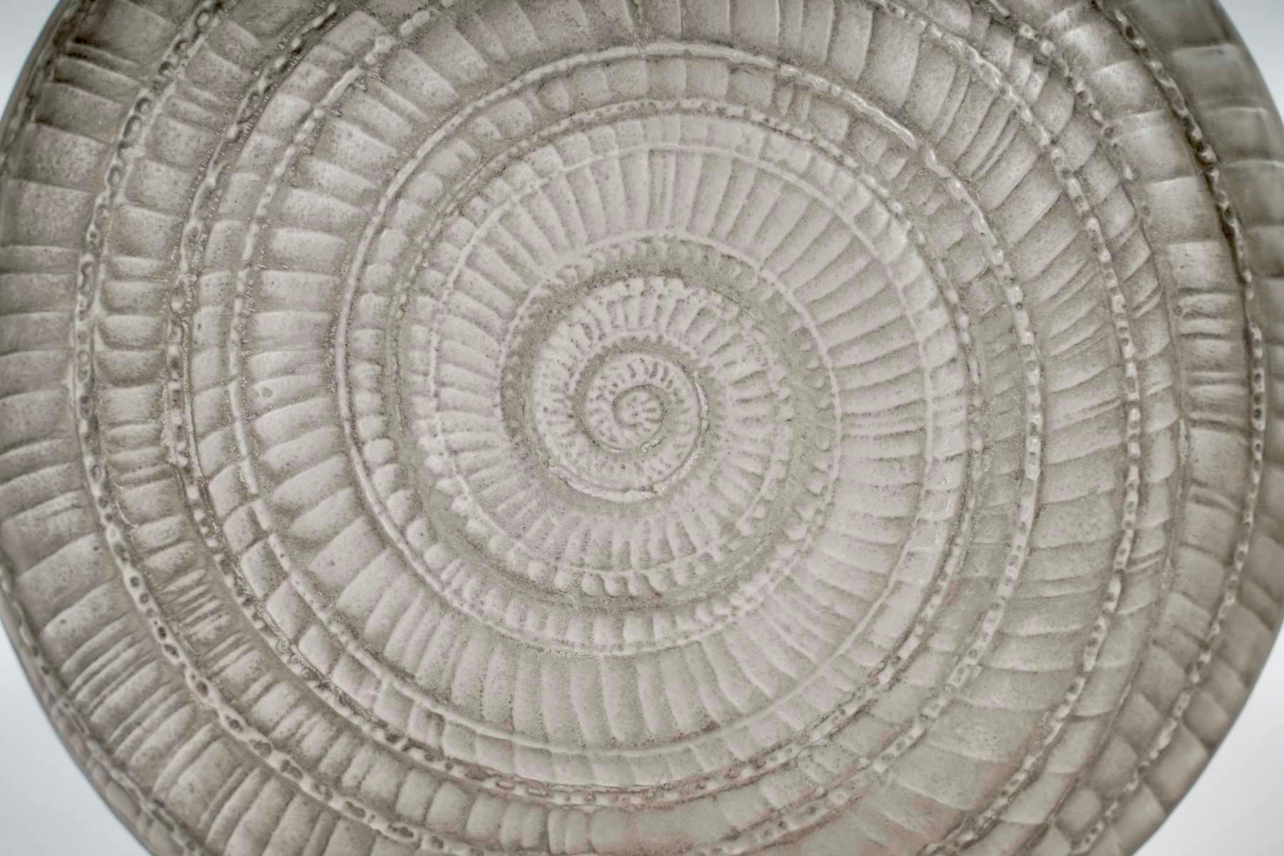 French 1920 René Lalique Vase Escargot Frosted Glass with Grey Patina, Snail