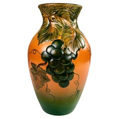 1920´s Hand-crafted Art Nouveau Grape Decorated Vase by P. Ipsens Enke