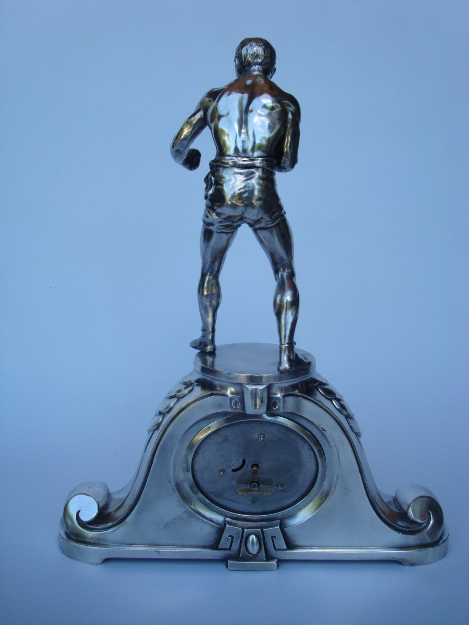 20th Century 1920´s Boxer Sculpture / Table, Mantel Clock For Sale