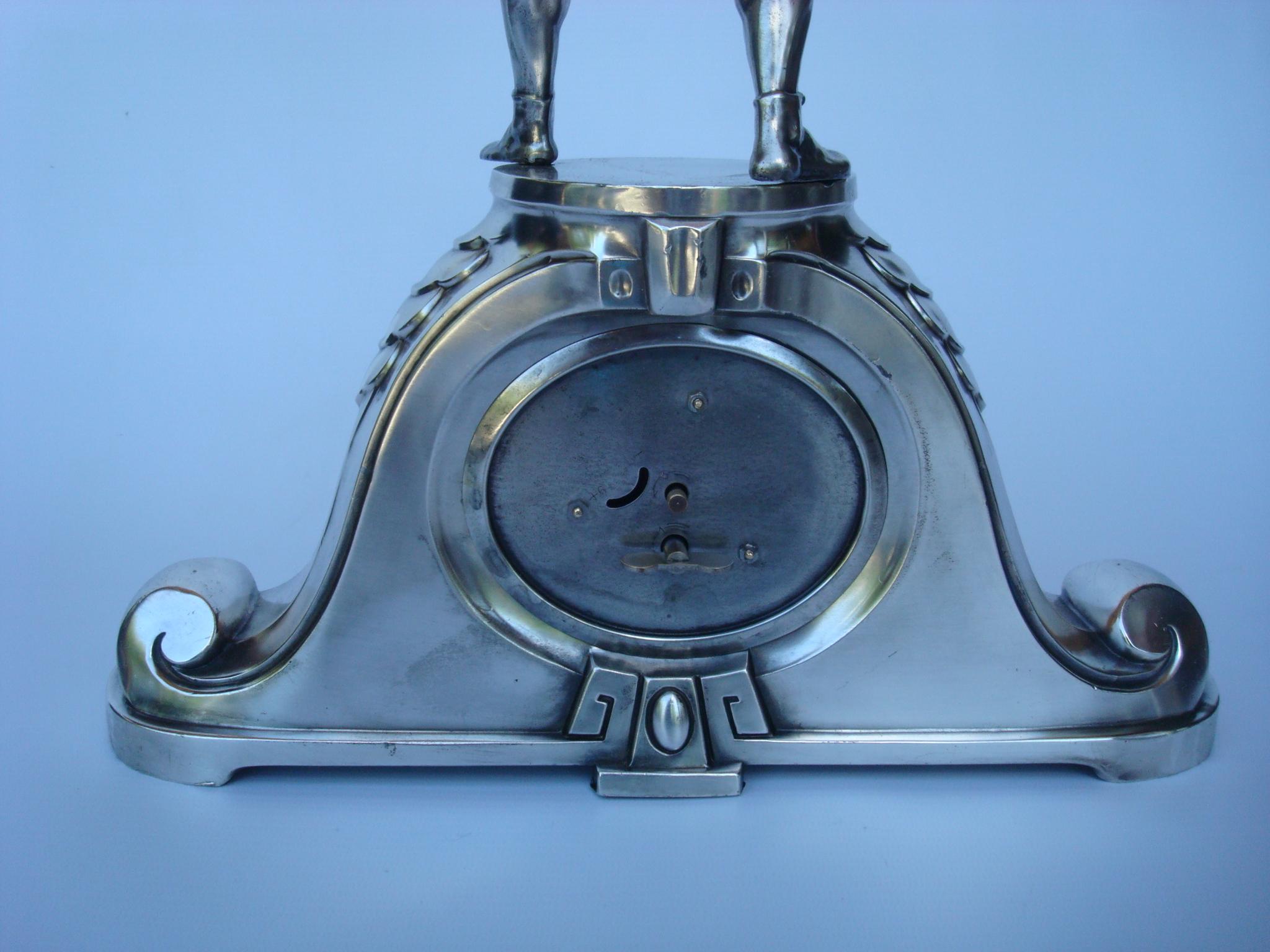 Metal 1920´s Boxer Sculpture / Table, Mantel Clock For Sale