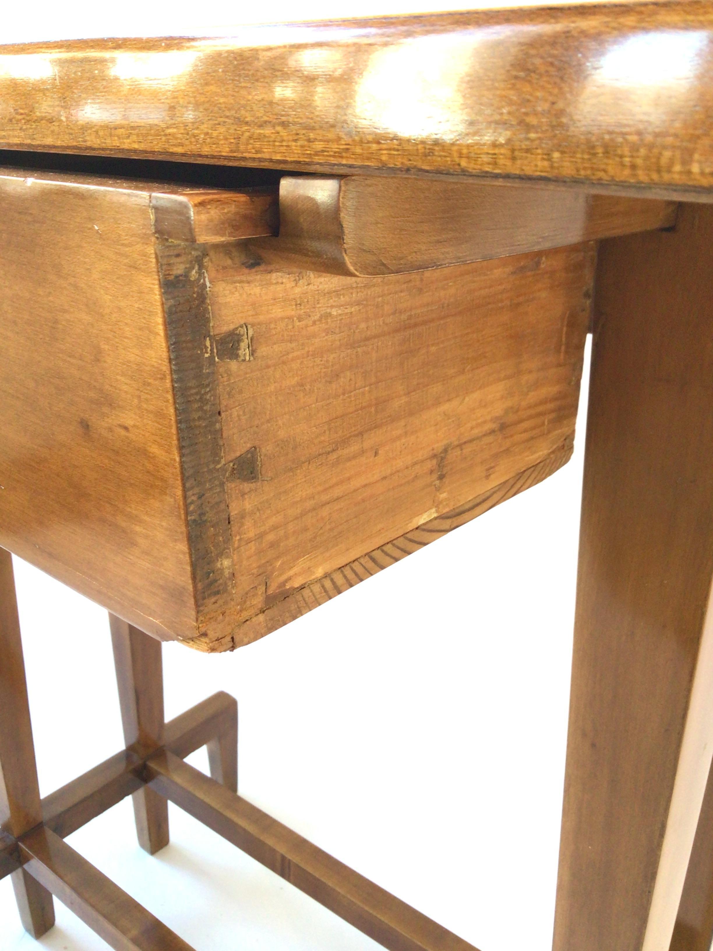 1920s Walnut Architectural Side Table For Sale 6