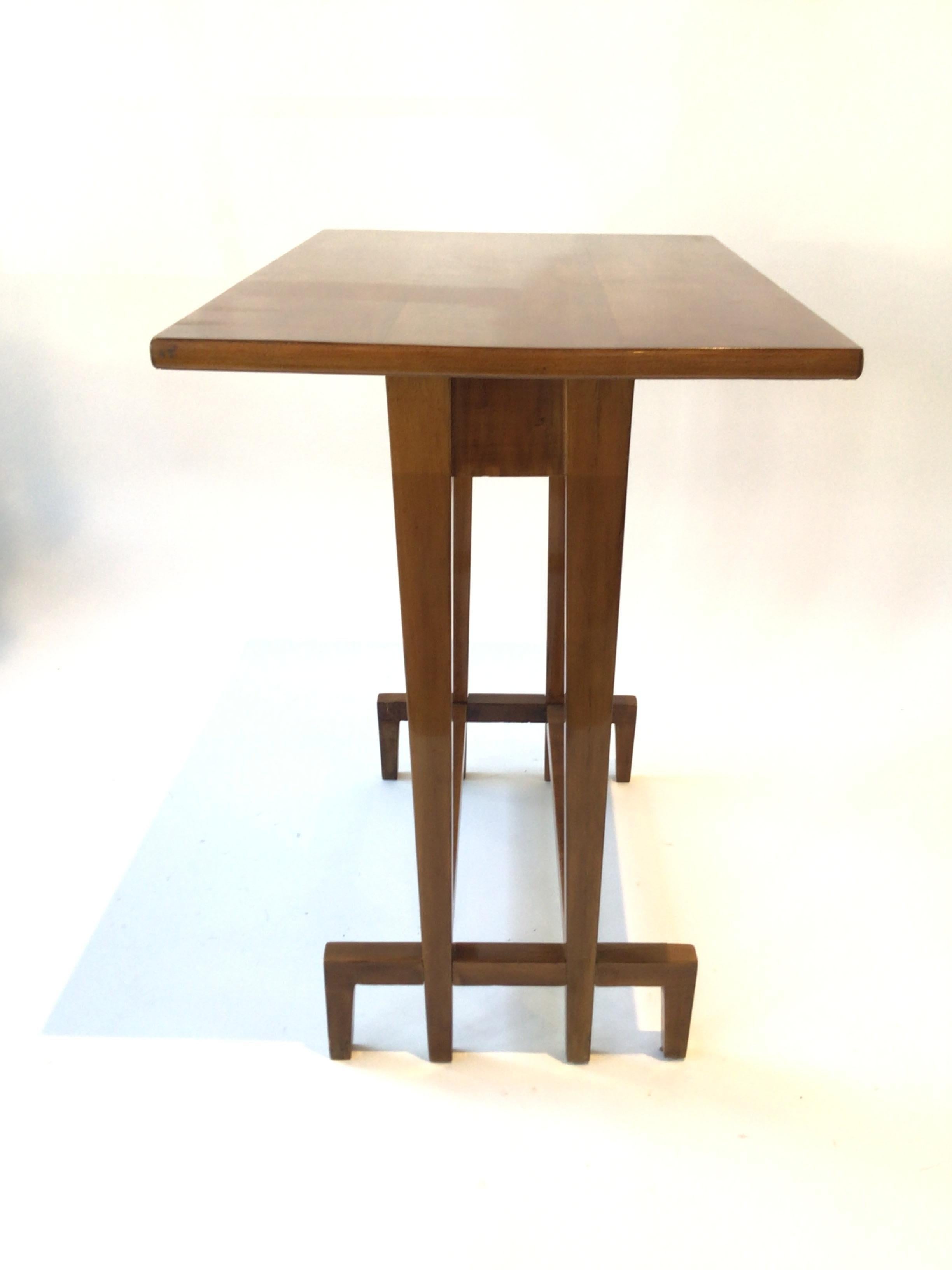 1920s Walnut Architectural Side Table For Sale 2