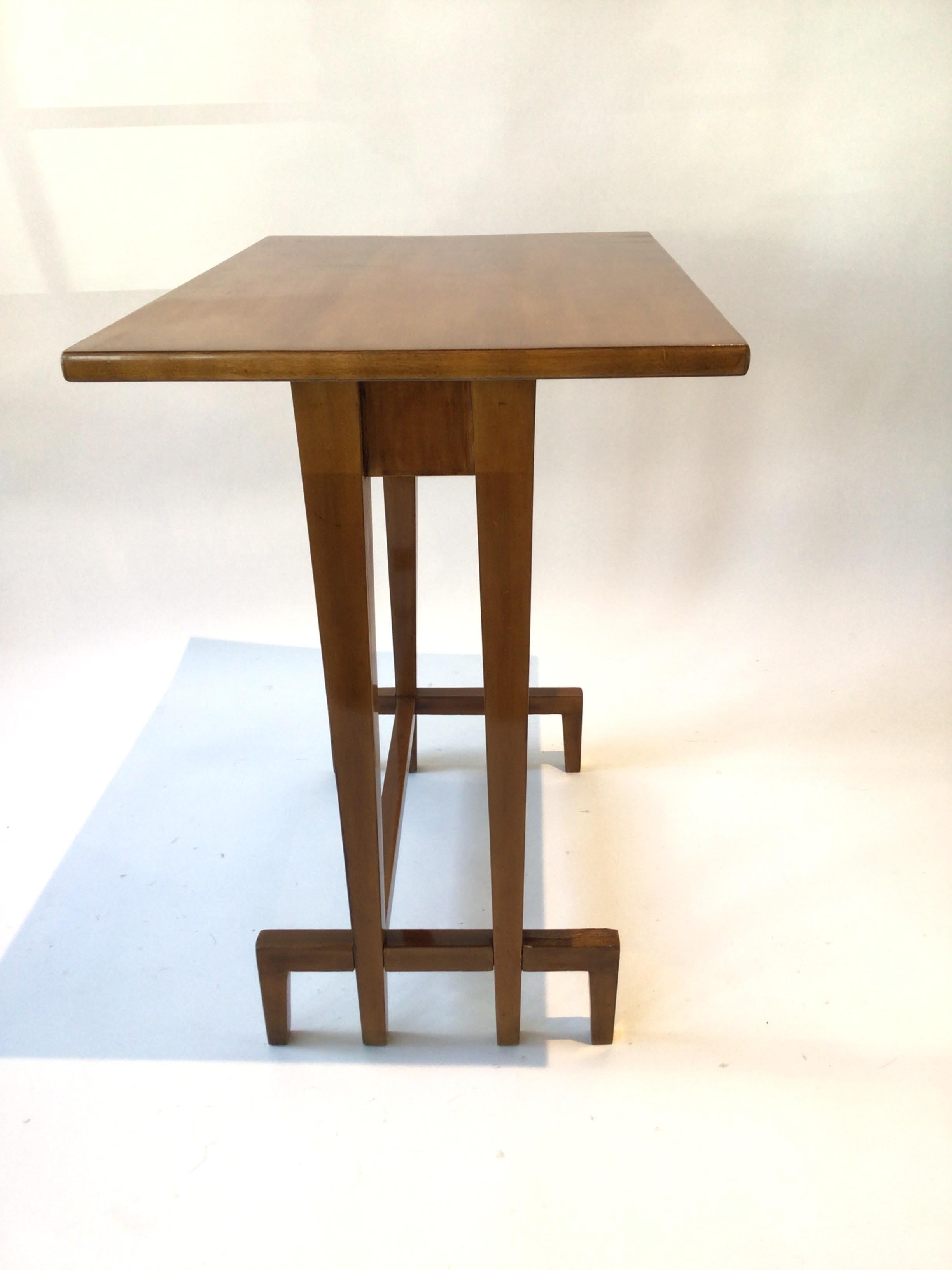 1920s Walnut Architectural Side Table For Sale 4
