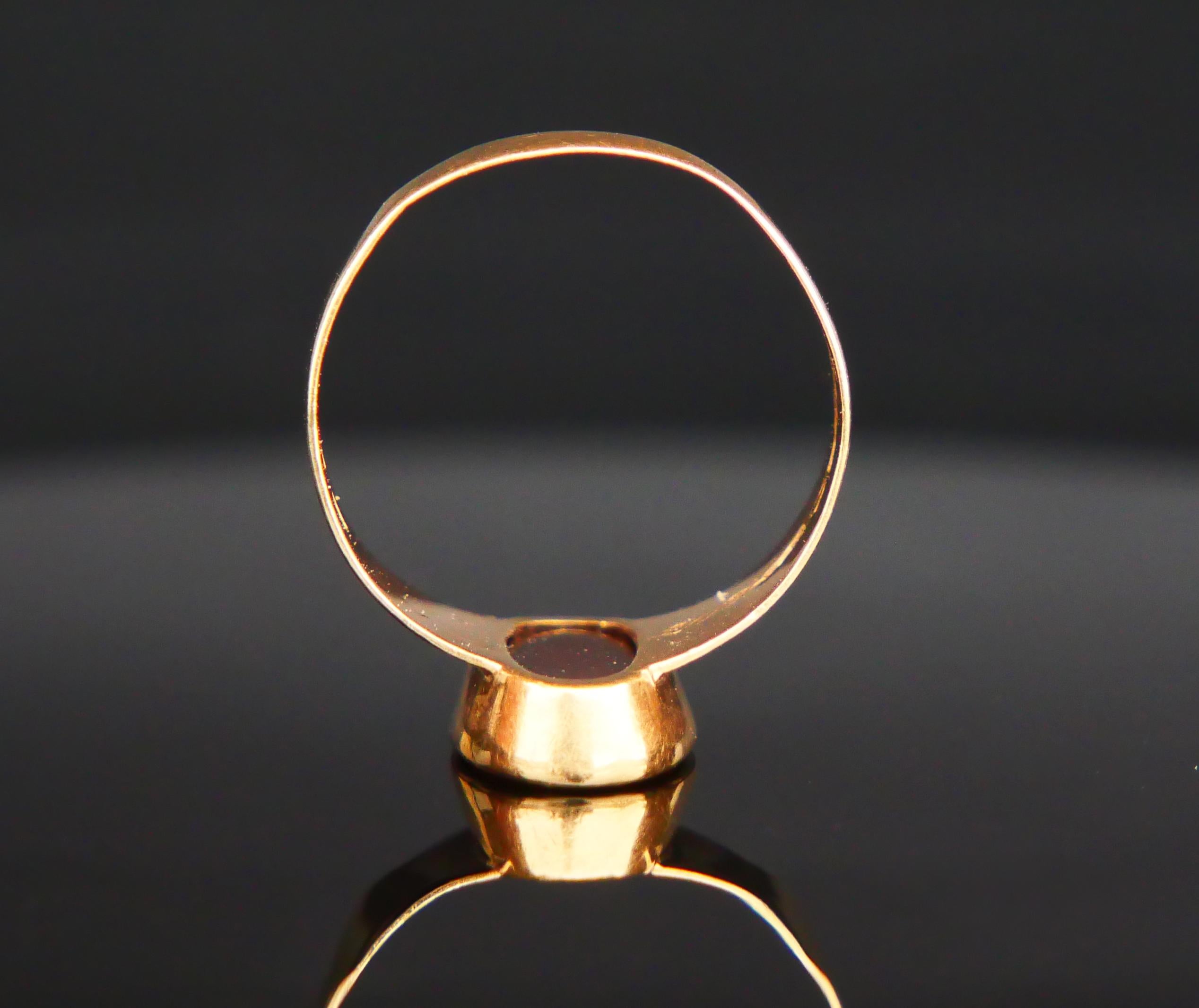 1920 Signet Ring Carnelian solid 18K Gold Ø US6.25 /2.35 gr For Sale 1