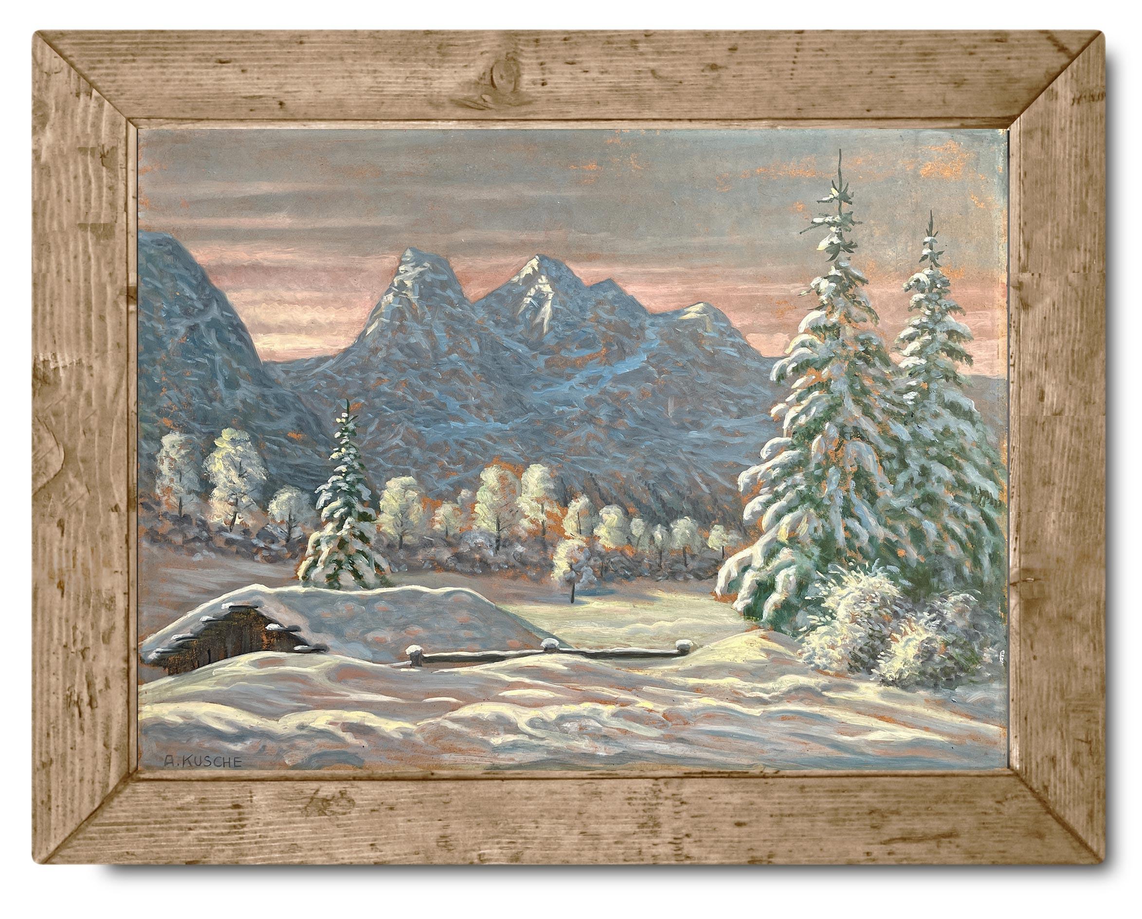 1920 Snowy Landscape by Kusche Alfred For Sale 2