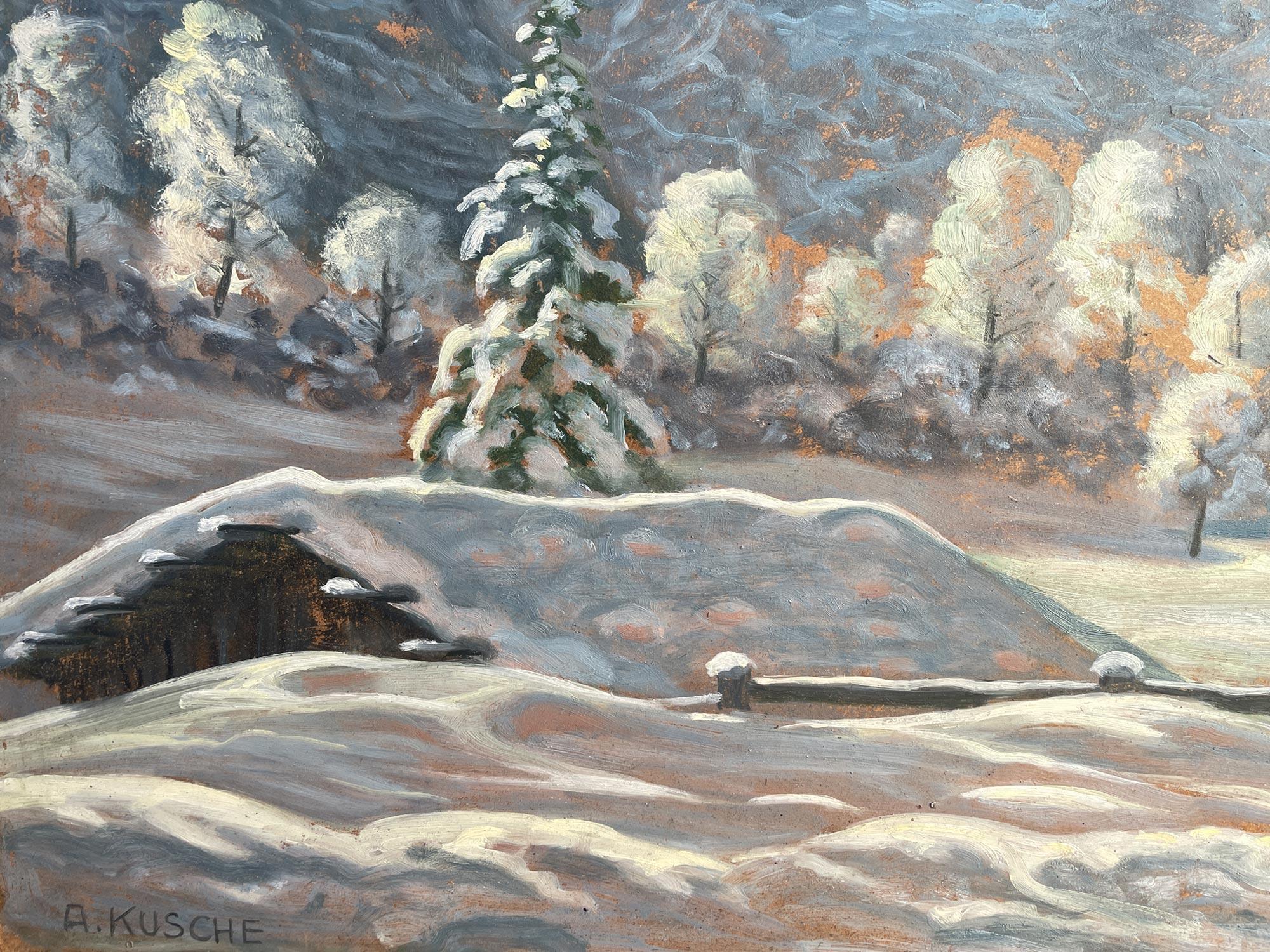 Art déco Paysage enneigé de Kusche Alfred, 1920 en vente