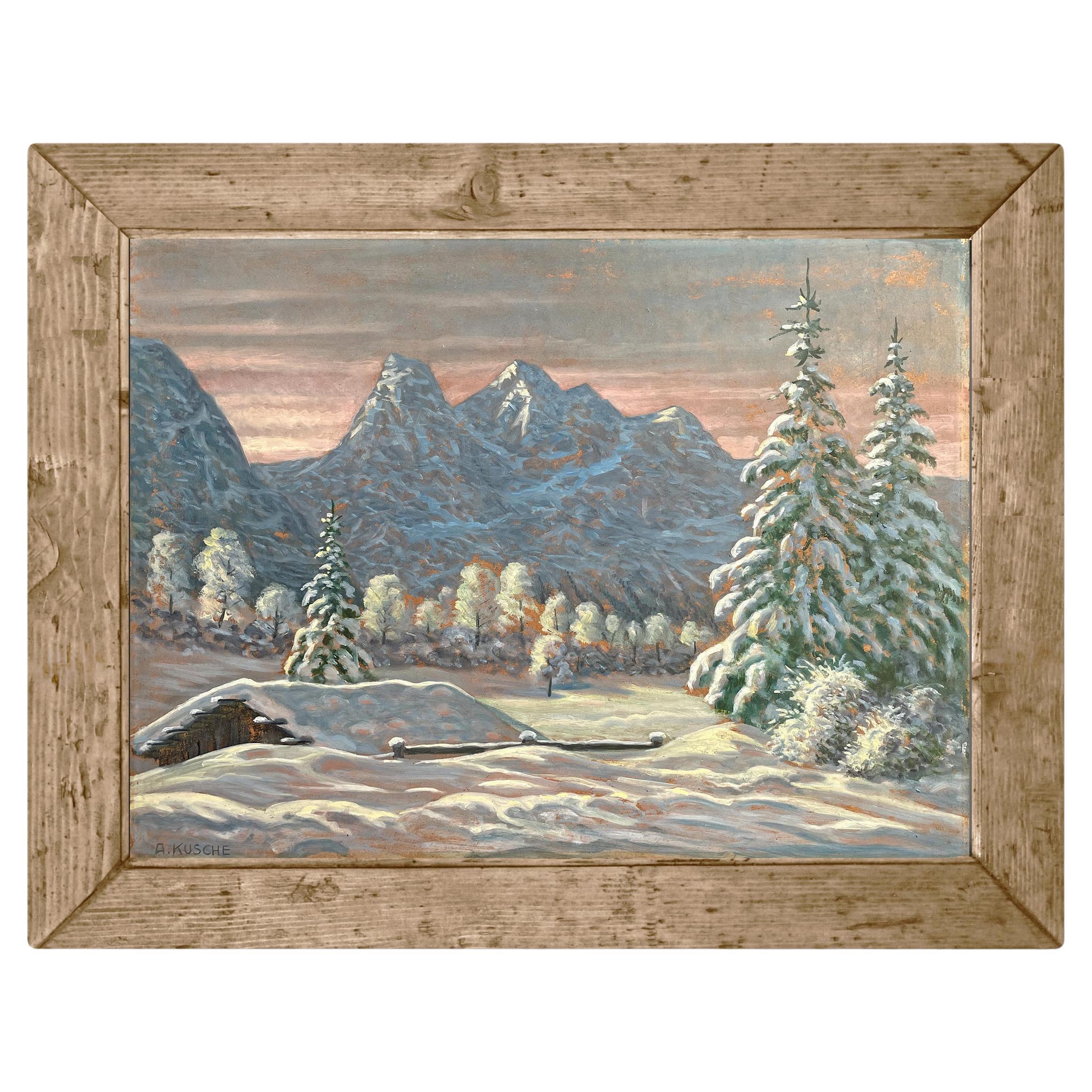 1920 Paesaggio innevato di Alfred Kusche