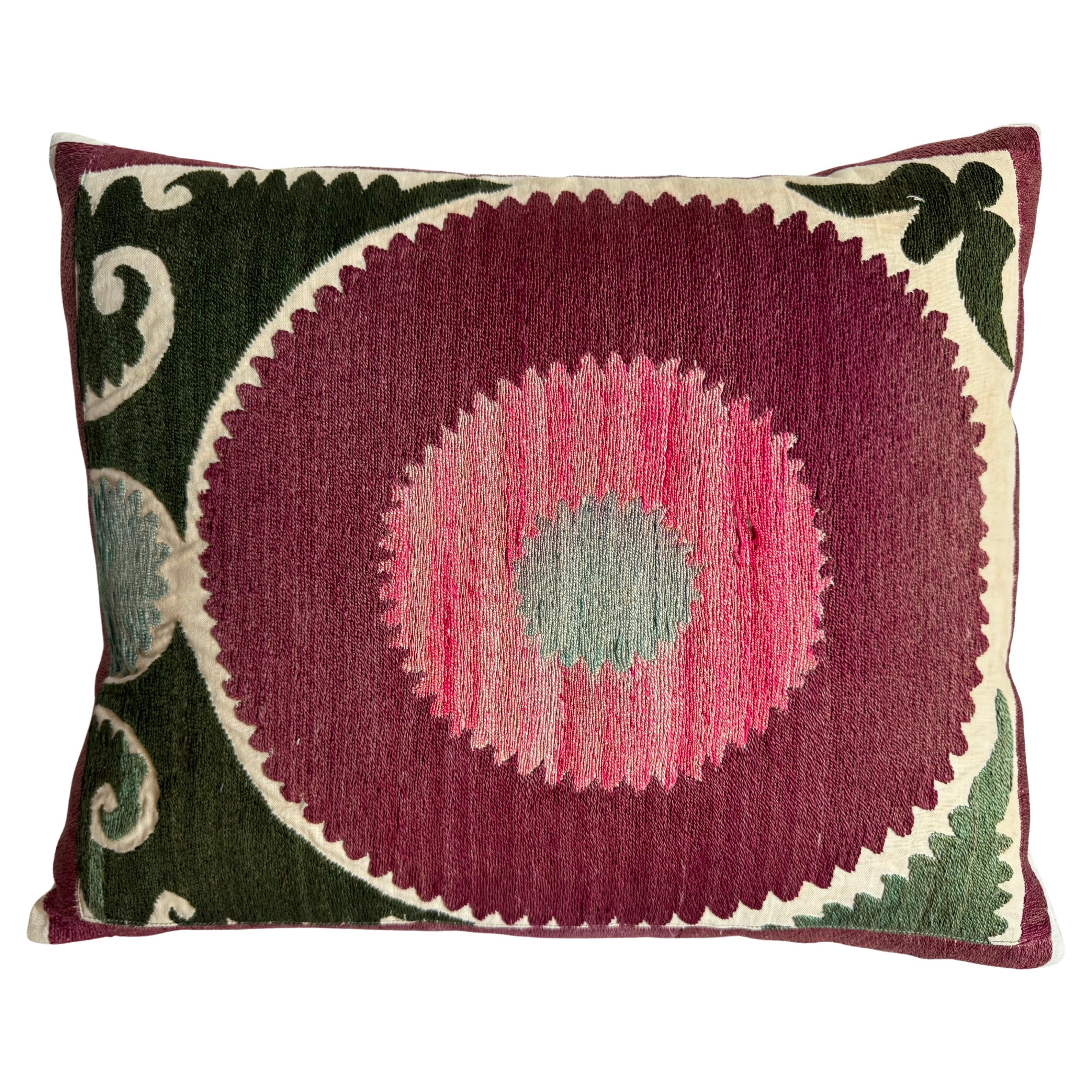 1920 Suzani pillow 17" x 14"
