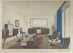 1920 Varisco & Calderara Arquitecto Art Decó Dibujo Interiorismo de Casas