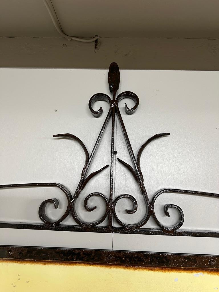 1920 Very Large Wrought Iron Double-Sided Hanging Sign — Main Road Garage 60x88 For Sale 5