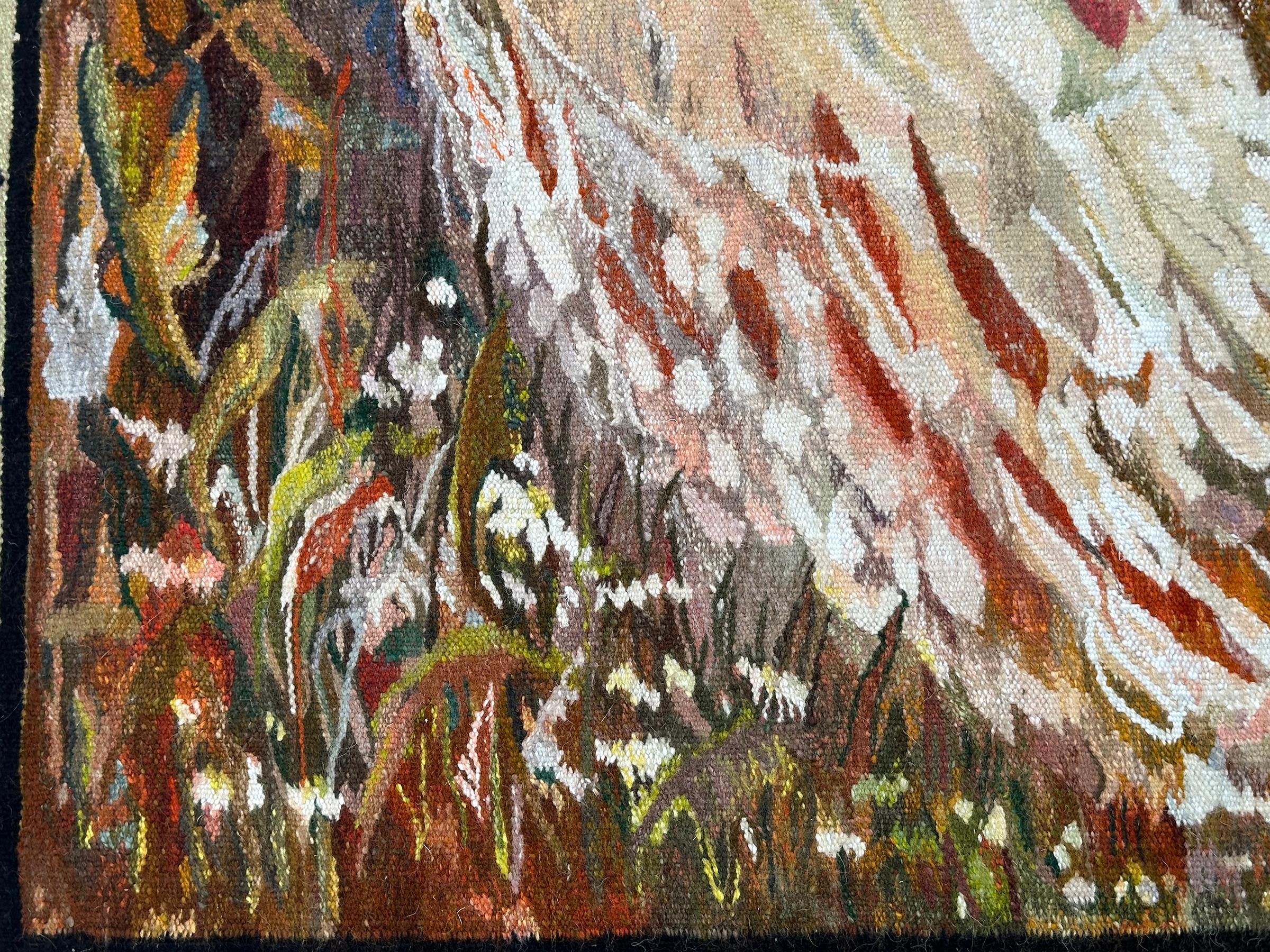 1920 Vintage Jugendstil Bildteppich 203x292cm Europäischer Wandteppich 7x10 im Angebot 5