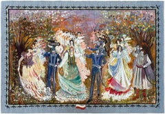 1920 Vintage Art Nouveau Figurative Tapestry 203x292cm European Tapestry 7x10