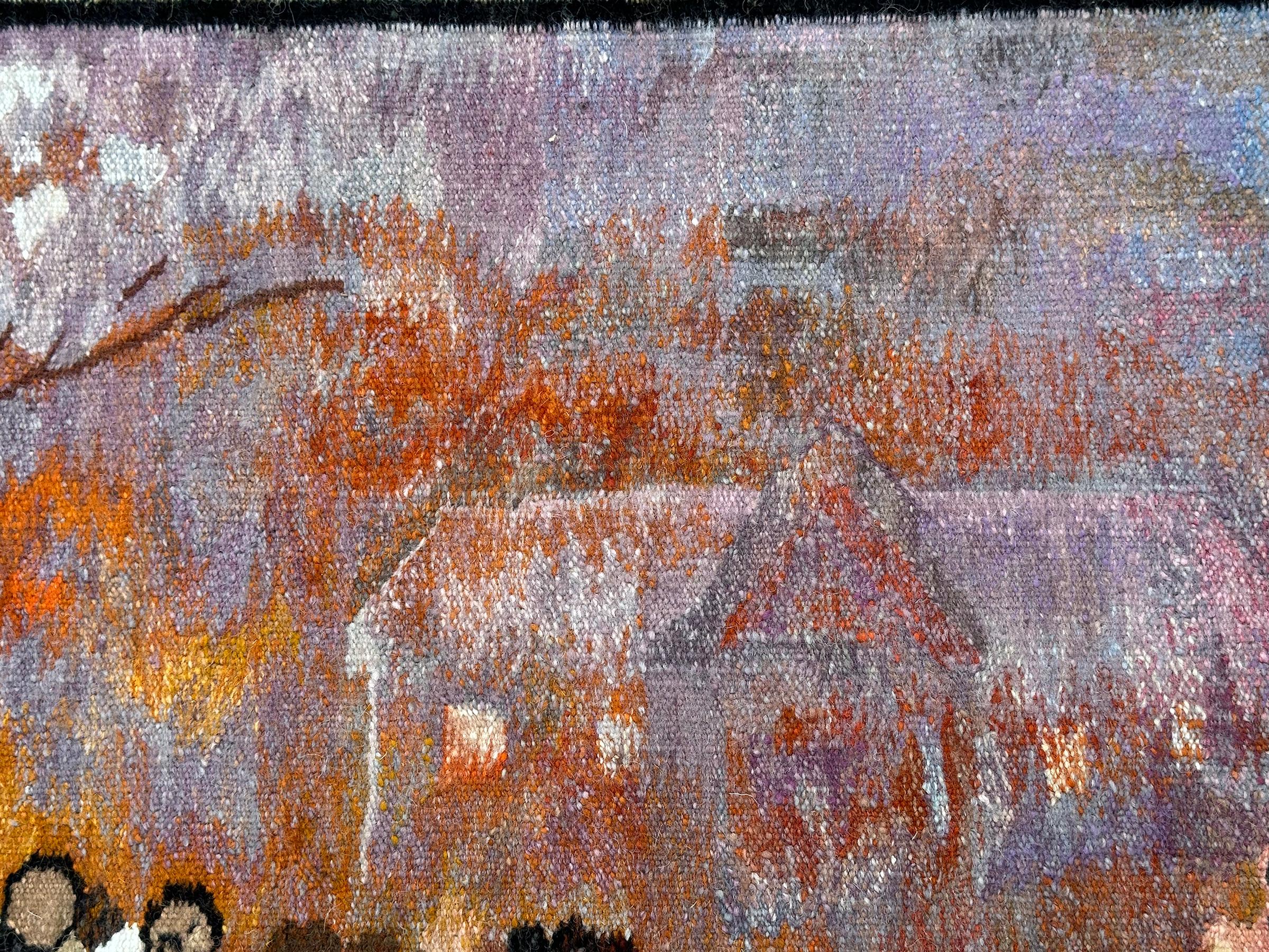 1920 Vintage Jugendstil Bildteppich 203x292cm Europäischer Wandteppich 7x10 (Wolle) im Angebot