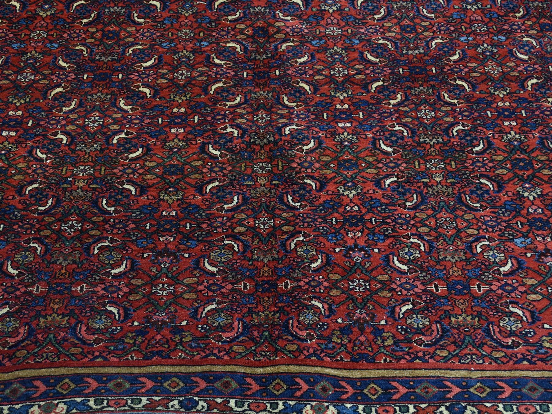 Early 20th Century 1920 Vintage Persian Bidjar Rug, Full Pile and Clean For Sale