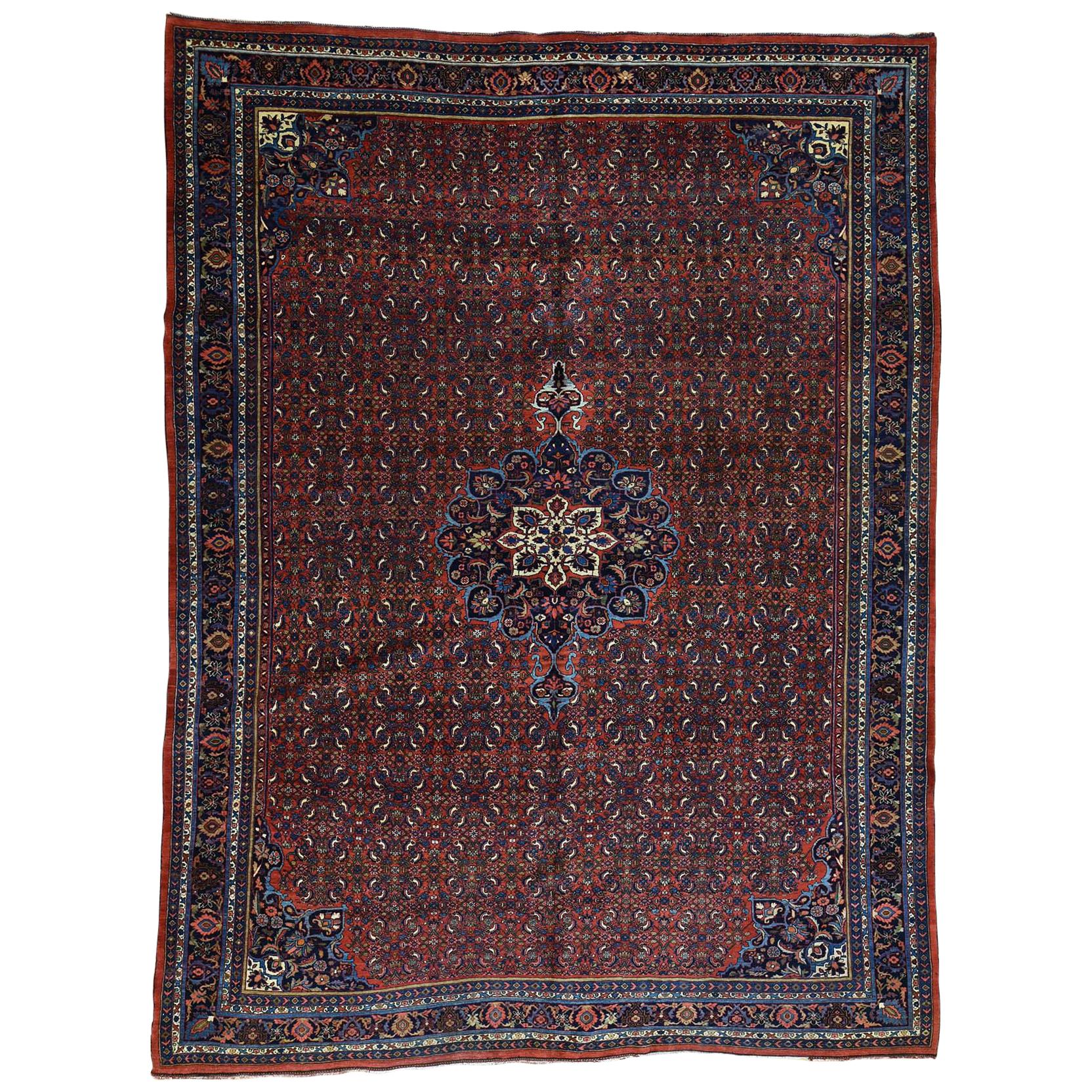 1920 Vintage Persian Bidjar Rug, Full Pile and Clean For Sale