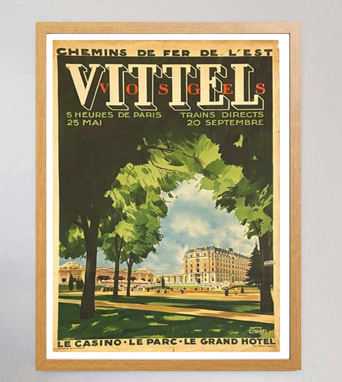 Art déco Affiche vintage d'origine Vittel Vosges de 1920 en vente