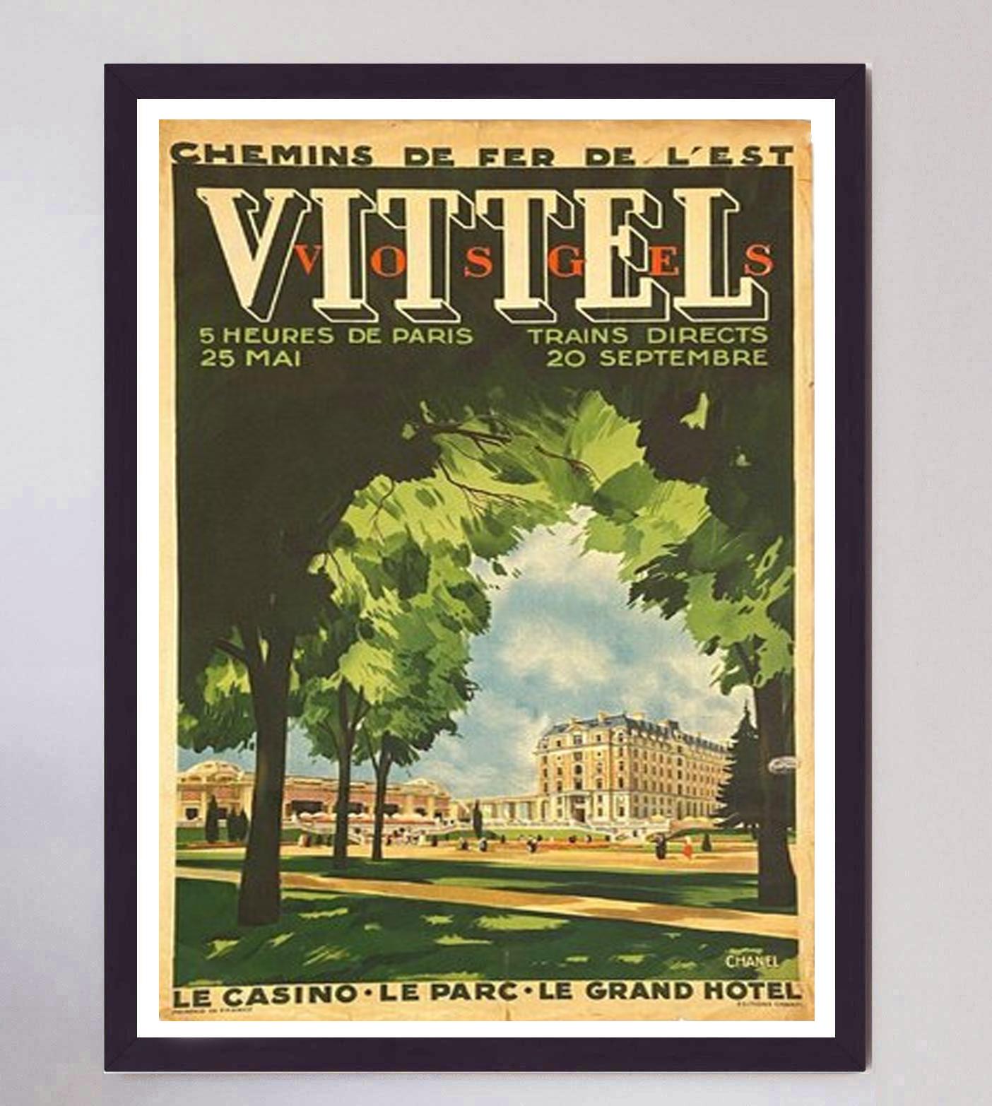 1920 Vittel Vosges Original Vintage Poster In Good Condition For Sale In Winchester, GB