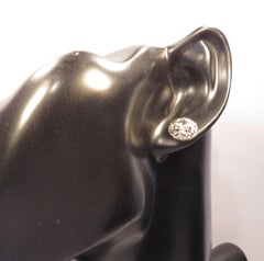 White Diamonds 18 Karat Perforated White Gold Antique Bombé Stud Earrings