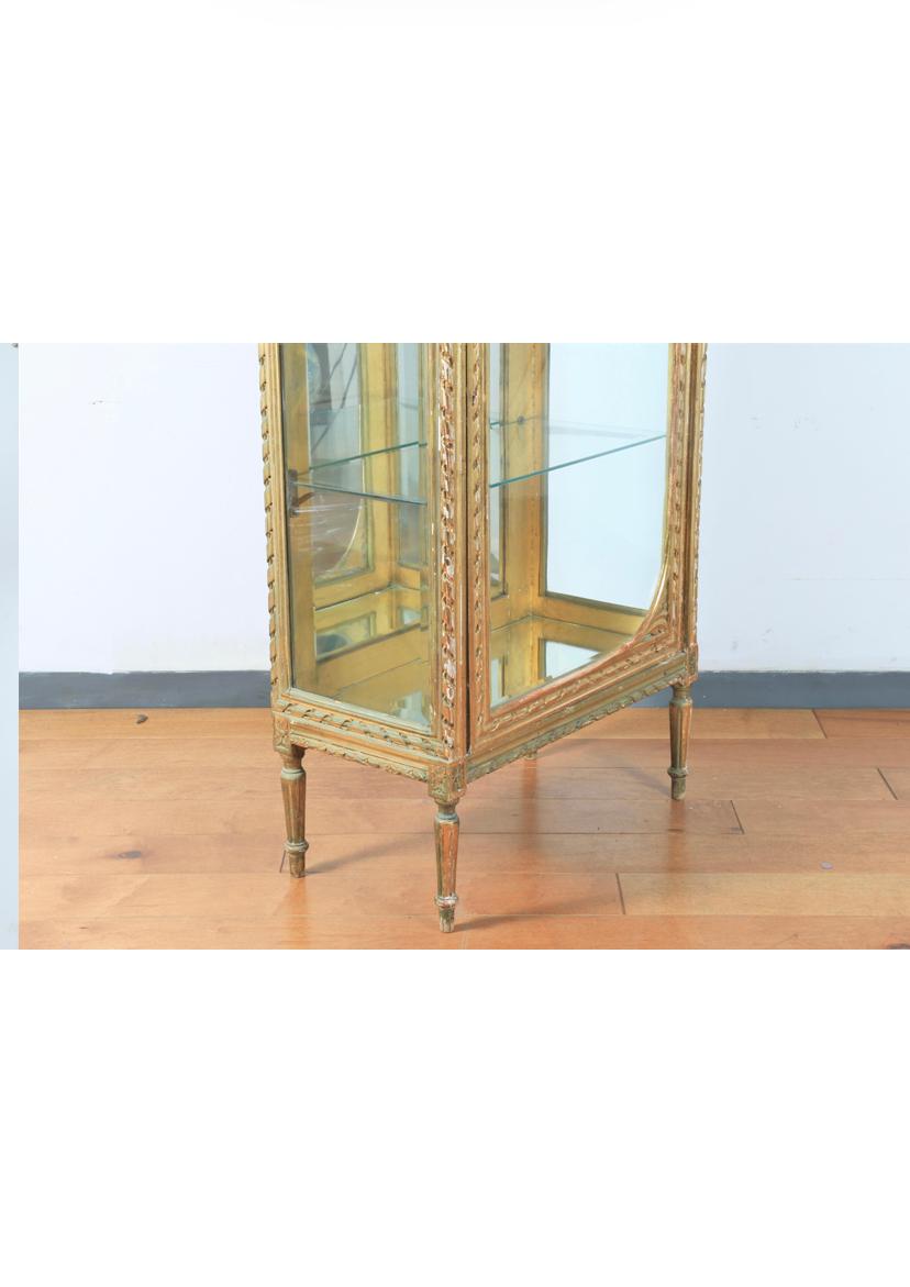 gold glass display cabinet