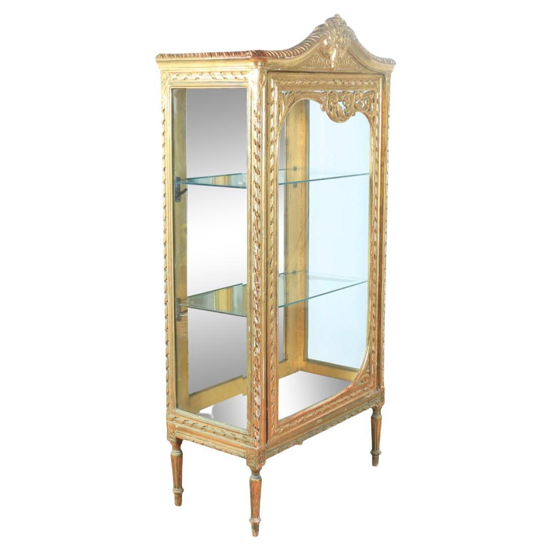 1920’a Gold Leaf Curio Cabinet
