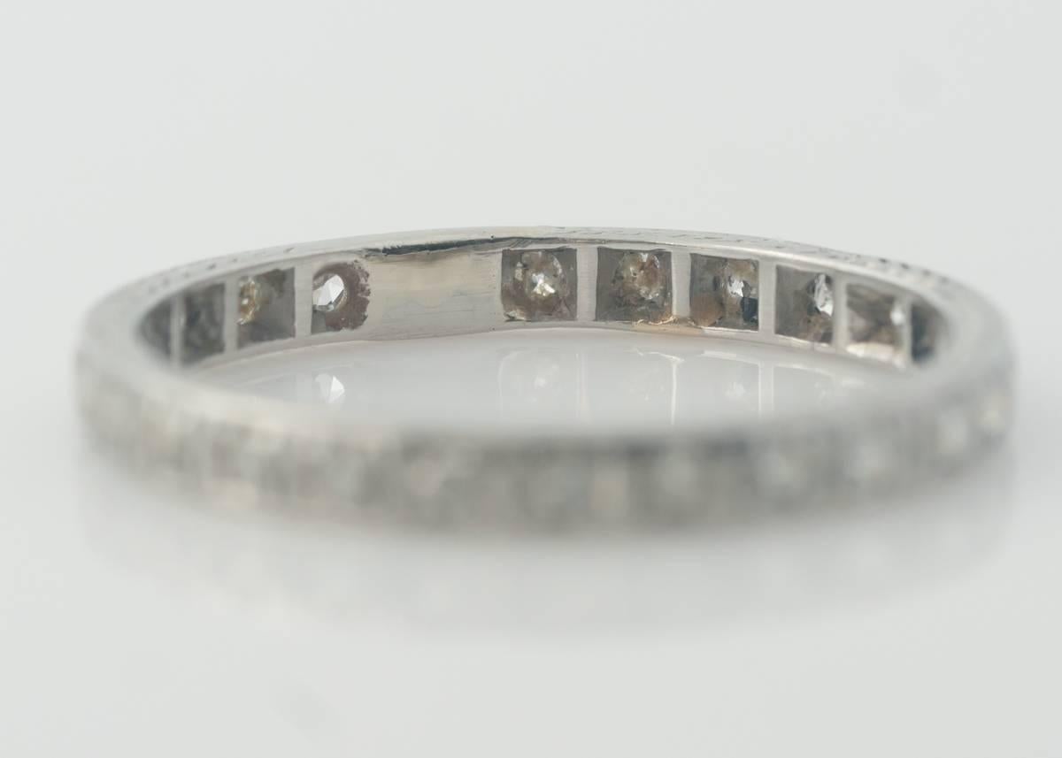 Art Deco 1920s 0.40 Carat Diamond and 14 Karat Gold Eternity Band Wedding Ring
