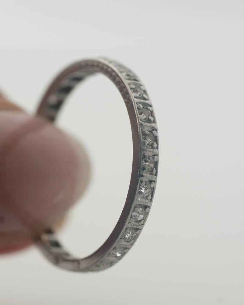 1920s 0.40 Carat Diamond and 14 Karat Gold Eternity Band Wedding Ring In Good Condition In Atlanta, GA