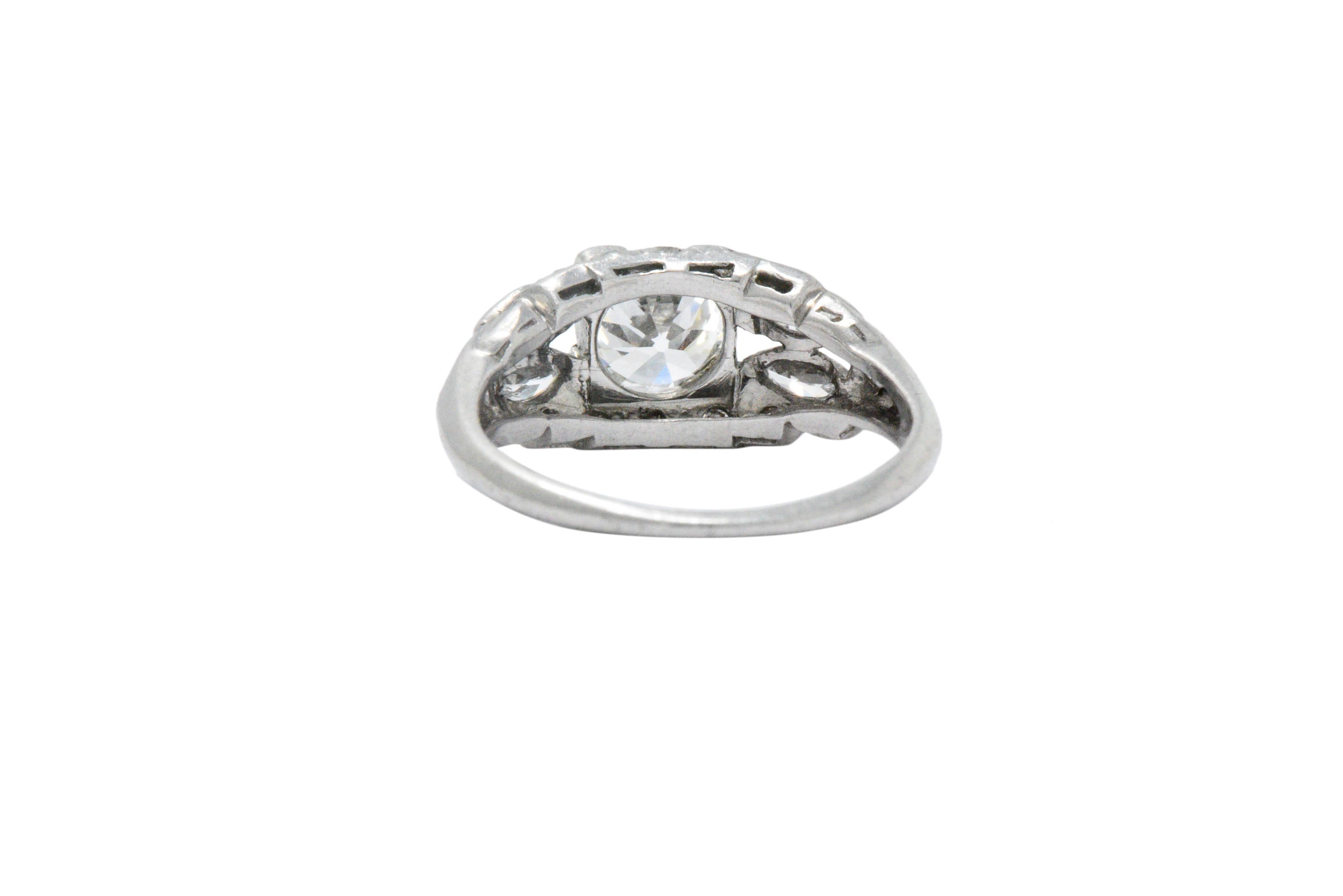 Old European Cut 1920's 0.95 CTW Old European Diamond & Platinum Engagement Alternative Ring