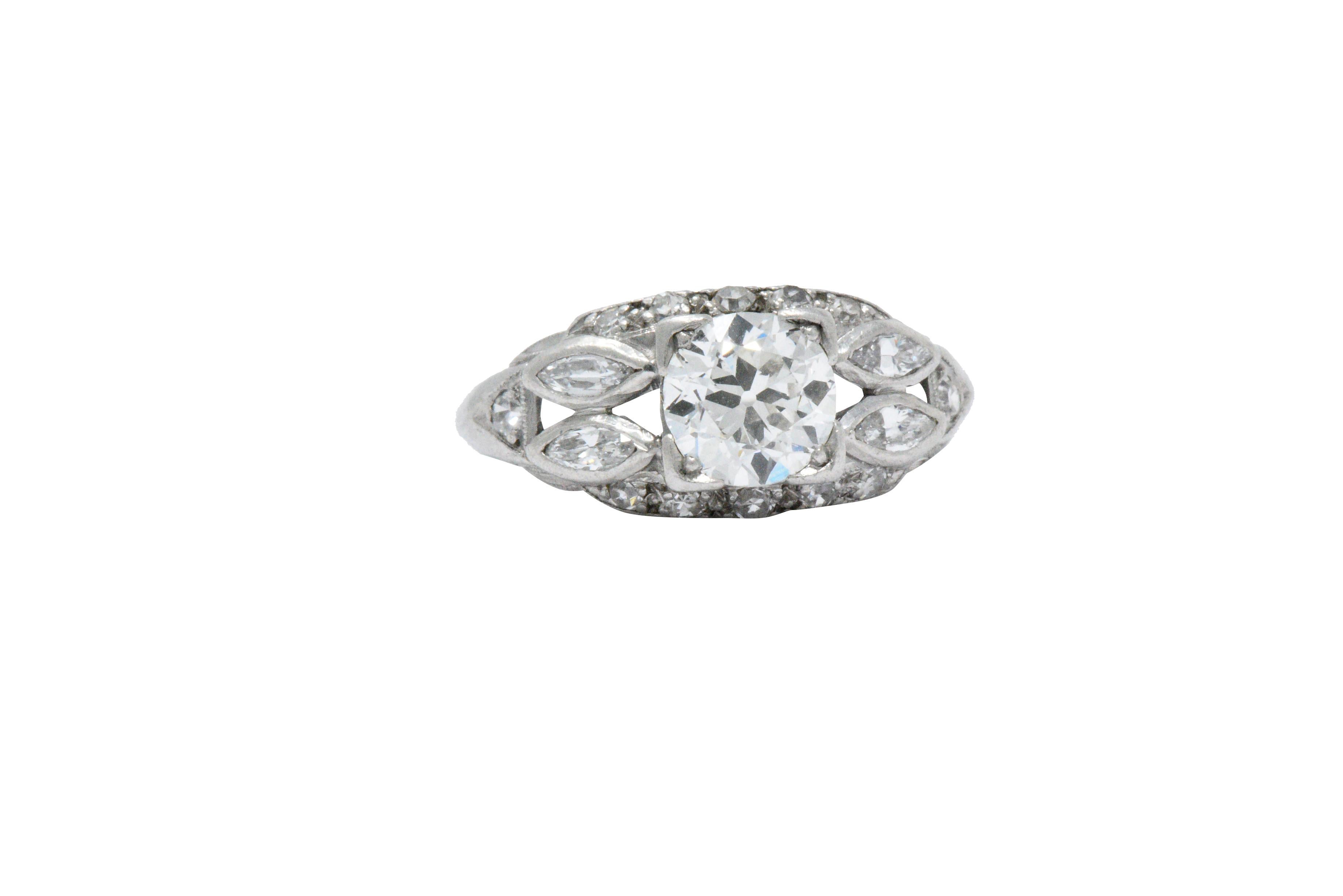 1920's 0.95 CTW Old European Diamond & Platinum Engagement Alternative Ring 1