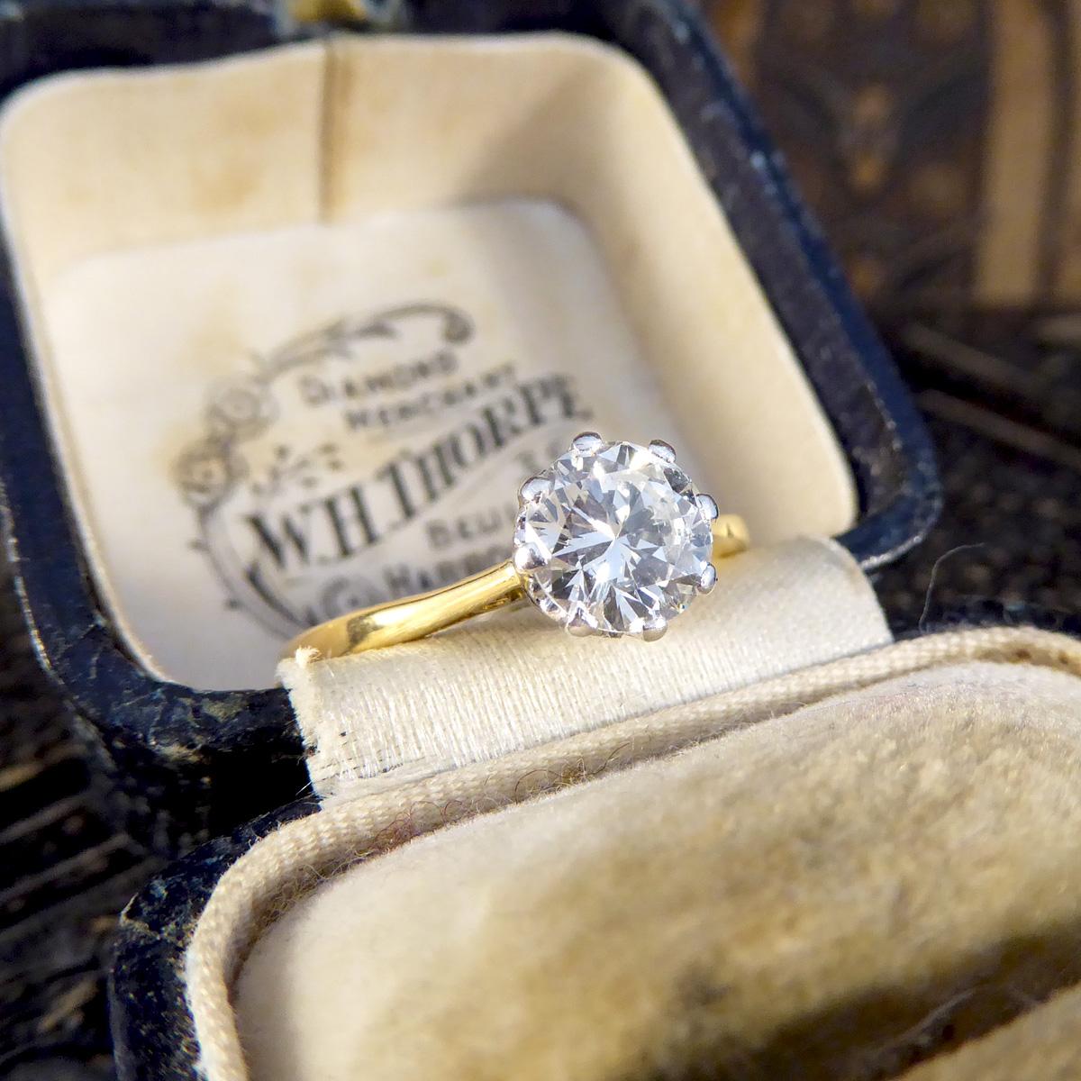 Bague de fiançailles solitaire en or jaune 18 carats et platine avec diamants de 1,00 carat des années 1920 3